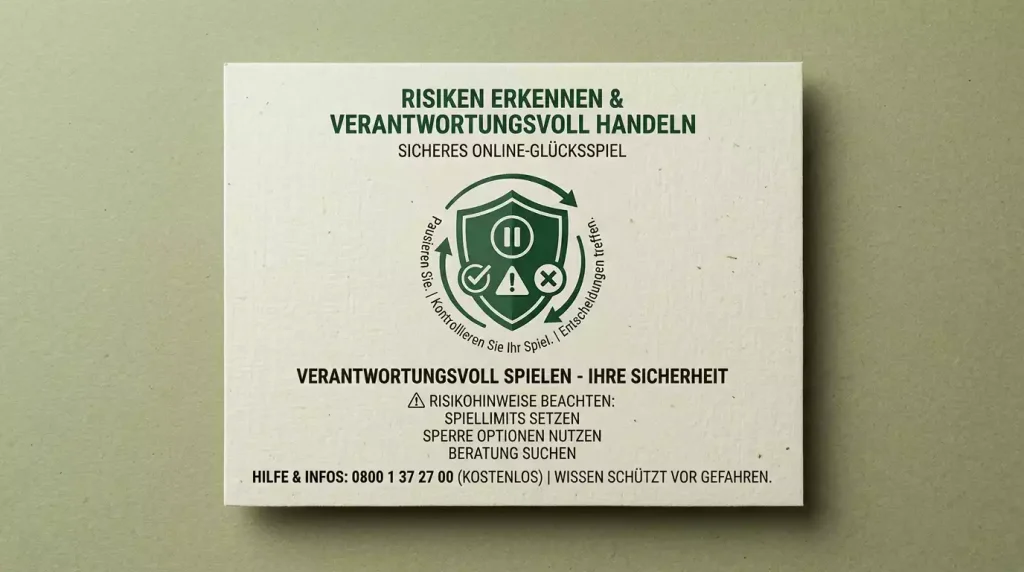 Warnkarte mit OASIS-Hinweis, Schutzsymbol und ruhiger Entscheidungshilfe für Glücksspielseiten